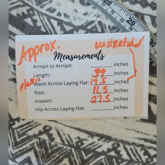 Cali 1850 Casual Linen Pants Smocked Waist Size Medium Gary White - Picture 6 of 10